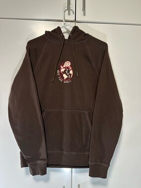 VANS OFF THE WALL Snail On Earth Graphic Fleece Pullover Sweatshirt Brown Mens S